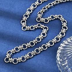 Нержавеющая Сталь Цвет 304 ожерелья из цепочек с кольцами из нержавеющей стали, не тускнеет, цвет нержавеющей стали, 18.19 дюйм (46.2 см)