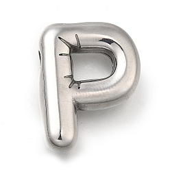 Letter P 304 подвески из нержавеющей стали, буквенное очарование, анти-тускнение, Письмо P, 21x16x5 мм, отверстие : 3.4x2 мм