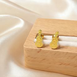 Guitar 304 из нержавеющей стали серьги, реальный 18 k позолоченный, гитар, 6 мм