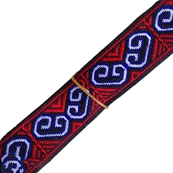 Красный 7M полиэстеровая жаккардовая треугольная лента в этническом стиле, красные, 3/4 дюйм (20 мм), около 7.66 ярдов (7 м) / рулон