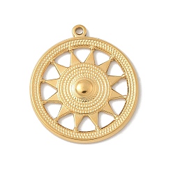 Золотой 304 подвески из нержавеющей стали, подвеска в виде солнечного колеса, золотые, 25x22x2.5 мм, отверстие : 1.2 мм