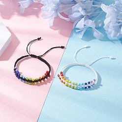 (52) Непрозрачная лаванда 2шт. браслеты из бисера ручной работы из стеклянных бус для женщин, разноцветные, внутренний диаметр: 2-1/4~3-1/4 дюйм (5.8~8.3 см)
