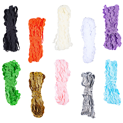 (52) Непрозрачная лаванда 50m 10 цвета волна изгиб бахрома отделка, лента для шитья, для тканевого платья своими руками изготовление украшения, разноцветные, 1/4 дюйм ~ 3/8 дюйм (5~8.5 мм), 5 м / цвет