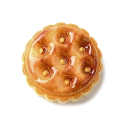 Плоский Круглый Симпатичные кабошоны из непрозрачной смолы, имитирующие пищевую продукцию, Перу, яичный тарт, 14.5x6 мм