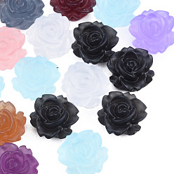 Mixed Color Transparent Resin Cabochons, Flower, Mixed Color, 7.5x7x4mm