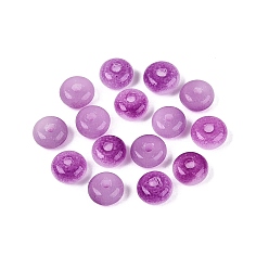 Plum Baking Paint Imitation Jade Glass Beads, Rondelle, Plum, 6~7x3~3.5mm, Hole: 1.2~1.5mm, about 5555pcs/1000g