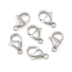 Нержавеющая Сталь Цвет Устойчивы к потускнению 316 хирургические застежки-лобстеры из нержавеющей стали, цвет нержавеющей стали, 12x8 мм, отверстие : 1 мм
