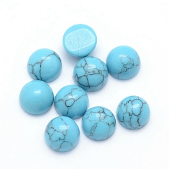 Synthetic Turquoise Synthetic Turquoise Cabochons, Half Round, 6x3~3.5mm