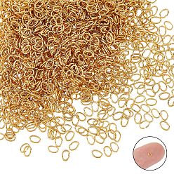 Настоящее золото 18K 304 из нержавеющей стали открыты кольца прыжок, овальные, реальный 18 k позолоченный, 2x3x0.4 мм, внутренний диаметр: 1x1.5 мм, 1100 шт