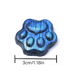 Paw Print Резные фигурки исцеления из натурального лабрадорита, Украшения из камня с энергией Рейки, отпечаток лапы, 30 мм