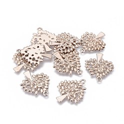 Light Gold Alloy Pendants, Tree of Life, Light Gold, 29x24x1.5mm, Hole: 2mm