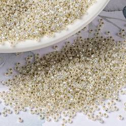 (RR2351) Silverlined Pale Cream Opal MIYUKI Round Rocailles Beads, Japanese Seed Beads, (RR2351) Silverlined Pale Cream Opal, 15/0, 1.5mm, Hole: 0.7mm, about 27777pcs/50g