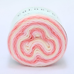 Pink Хлопковая пряжа градиентного цвета, для одежды шарфы свитера шали шапки, розовые, 100г/моток, около 306.21 ярдов (280 м) / моток