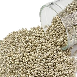 (558F) Matte Galvanized Khaki TOHO Round Seed Beads, Japanese Seed Beads, Frosted, (558F) Matte Galvanized Khaki, 15/0, 1.5mm, Hole: 0.7mm, about 15000pcs/50g