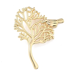 Branch Латунные подвески, реальный 18 k позолоченный, филиал, 45.5x36x2.5 мм, отверстие : 5.5x3 мм
