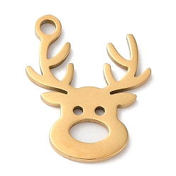 Золотой Рождественские 201 подвески из нержавеющей стали, очарование лося, золотые, 15.5x12.5x1 мм, отверстие : 1.5 мм