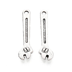 Античное Серебро Сплавочные подвески тибетского стиля, амулеты-плоскогубцы, без кадмия и без свинца, античное серебро, 23x6x2.5 мм, отверстие : 1.4 мм