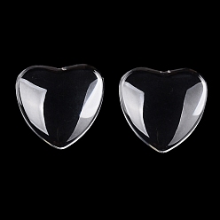 Прозрачный Прозрачные стеклянные кабошоны, сердце, прозрачные, 25x24.5x5.5 мм