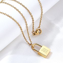 Letter M 304 ожерелья из нержавеющей стали rolo chain, ожерелья с замком для женщин и мужчин, замки с буквой, Буква М, 17.64 дюйм (44.8 см)