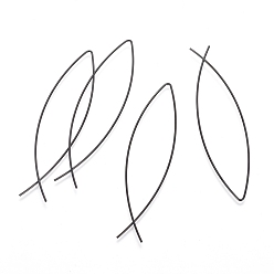 Electrophoresis Black Минималистские украшения для уличного туризма, 304 серьги нержавеющей стали, серьги ручной работы по контракту, гипоаллергенные серьги, рыба, электрофорез черный, 60x15 мм, штифты : 0.7 мм