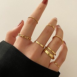 Ring 8шт. кольца из сплава, золотые, кольцо, внутренний диаметр: 16~19 мм