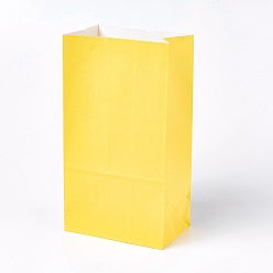 Желтый Чистый цвет крафт-бумага, мешки для хранения продуктов, без ручек, на детский душ детский день рождения, желтые, 23.5x13x8 см
