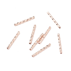 Roségold Gerade Rohrperlen aus Messing, cadmiumfrei und bleifrei, langlebig überzogen, Roségold, 14.5~15x1.5 mm, Bohrung: 0.9 mm