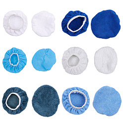 Mixed Color Microfiber Polishing Bonnet Buffing Pad Cover, for Car Wax Applicator, Mixed Color, 125~170x107~155x3~7mm, Inner Size: 60~98x20~52mm, 12pcs/set