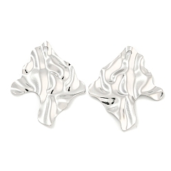 Нержавеющая Сталь Цвет Не тускнеет 304 большие подвески из нержавеющей стали, подвеска в виде неправильного ромба, цвет нержавеющей стали, 50x40x3 мм, отверстие : 3 мм