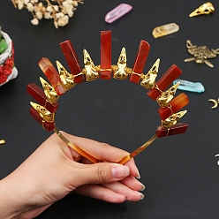 Красный Авантюрин Резинки для волос из натурального красного авантюрина, аксессуары для волос для женщин и девочек, 185x155x15 мм