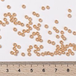 (RR580) Dyed Peach Silver Lined Alabaster MIYUKI Round Rocailles Beads, Japanese Seed Beads, 8/0, (RR580) Dyed Peach Silver Lined Alabaster, 8/0, 3mm, Hole: 1mm, about 2111~2277pcs/50g