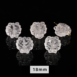Лиса Резные бусины из натурального кварцевого кристалла, ювелирные аксессуары своими руками, лиса, 18 мм