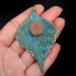 Pérou Pendentifs en pierre naturelle, à la feuille d'alliage, Pérou, 66x45x6mm