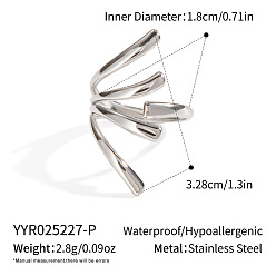 Нержавеющая Сталь Цвет Регулируемые 304 открытые манжеты из нержавеющей стали для женщин, цвет нержавеющей стали, 32.8 мм, внутренний диаметр: 18 мм