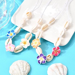 (52) Непрозрачная лаванда Плетеные ожерелья из бисера и натуральных ракушек каури, сделанные вручную из полимерной глины, с круглыми бусинами из синтетического магнезита, разноцветные, 3 дюйм (12-3/8 см) ~ 31.5 дюйм (26-3/8 см)