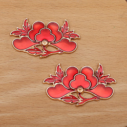 Light Gold Сплав эмали кабошоны, цветок, золотой свет, 50x30 мм, 20 шт / комплект