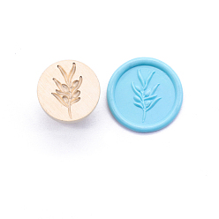Branch Golden Tone Wax Seal Brass Stamp Head, for Invitations, Envelopes, Gift Packing, Branch, 22mm