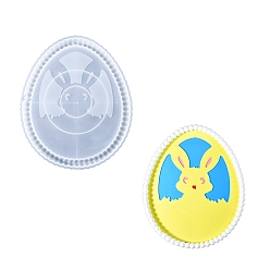 Белый Пасхальные свечи своими руками силиконовые формы, для изготовления ароматических свечей, яйцо с рисунком кролика, белые, 223x185x17 мм