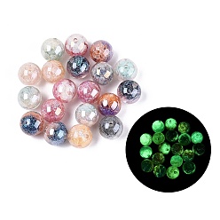 (52) Непрозрачная лаванда Светящиеся и реагирующие на УФ-излучение прозрачные смоляные шарики, бусины, меняющие цвет, круглый с цветком розы, с блеском порошок, светится в темноте, два тона, разноцветные, 15.5~16 мм, отверстие : 2 мм