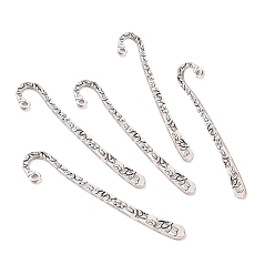 Antique Silver Tibetan Style Alloy Bookmarks, Lead Free and Nickel Free and Cadmium Free, Antique Silver, 79.5x15.5x2mm, Hole: 2mm