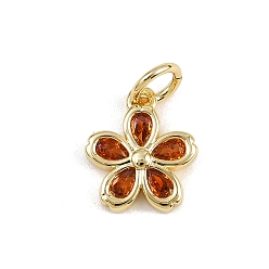 Шоколадный Латунные микро проложить кубического циркония подвески, с целью перехода в кольце, , стойки покрытие, долговечный, без свинца и без кадмия, реальный 18 k позолоченный, цвет шоколада, 11x10x2 мм, отверстие : 3 мм