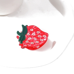 Клубника Заколки для волос из пвх, фрукты, аксессуары для волос для женщин и девочек, клубника, 49x51 мм