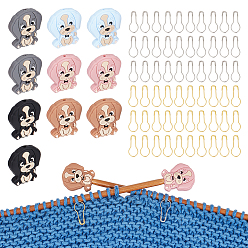 Платиновый & Золотой Силиконовые бусины для спиц своими руками для собак/ограничители для спиц с маркерами петель, с железными булавками для килта, платиной и золотом, 70 шт / коробка