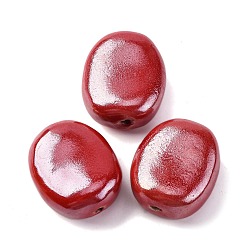 Красный Бусины из полимерной глины , овальные, красные, 28.5x23.5x14 мм, отверстие : 2.2 мм