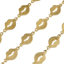 Золотой 304 звенья цепи из нержавеющей стали, ионное покрытие (ip), пайки, с катушкой, золотые, 9.5x19x1 мм