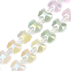 Разноцветный Стеклянные бусины с гальваническим покрытием , бантом, граненые, красочный, 7x10x4 мм, отверстие : 1 мм, около 40 шт / нитка, 15.43'' (39.2 см)