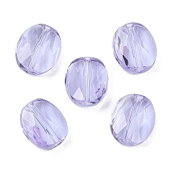 Лиловый Стекло имитация австрийских хрустальных бусин, овальные, граненые, сирень, 8x9x4.5 мм, отверстие : 1.2 мм