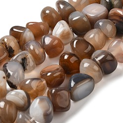 Sienna Natural Agate Beads Strands, Dyed & Heated, Nuggets, Tumbled Stone, Sienna, 6.5~13x10~13x1.5~11mm, Hole: 1.6mm, about 22pcs/strand, 7.20~7.72''(18.3~19.6cm)