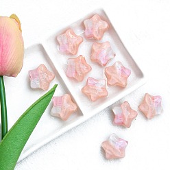 Персиковый Слойка Двухцветные прозрачные акриловые бусины, звезда, розовые, 21x16 мм