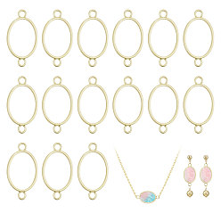 Light Gold 32Pcs Alloy Oval Open Back Bezel Connector Charms, for DIY UV Resin, Epoxy Resin, Pressed Flower Jewelry, Light Gold, 43x23x3.5mm, Hole: 4mm, Inner Diameter: 28x20.5mm